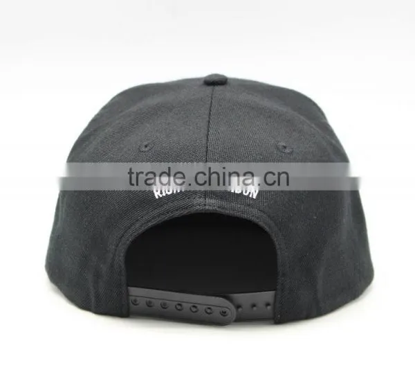 Black Flat Visor Snap Back Cap Free Snapback Hat Wholesale in China photo-4