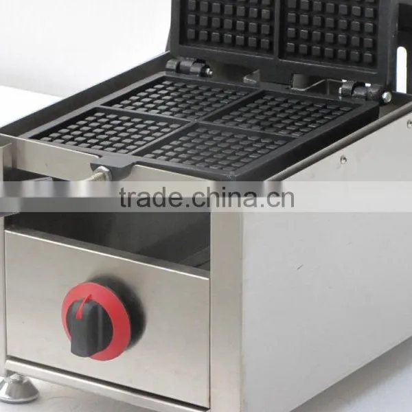 Stainless Steel Gas Style Four Slices 180 Degrees Rotated Industrial Square Gas Waffle Maker, Liege Belgian Gas Waffle Baker photo-3