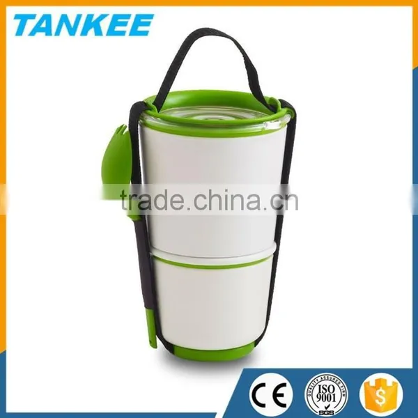 Japanese Style Plastic Lunch Box Double Layers Food Storage Container photo-2