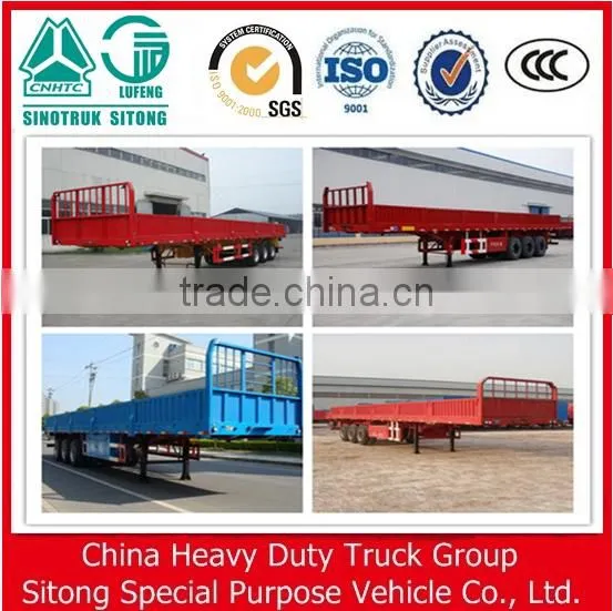 3 Axles Truck Semi Trailer 20t 30t 40t Side Wall Trailer Dropside Semi Trailer photo-2