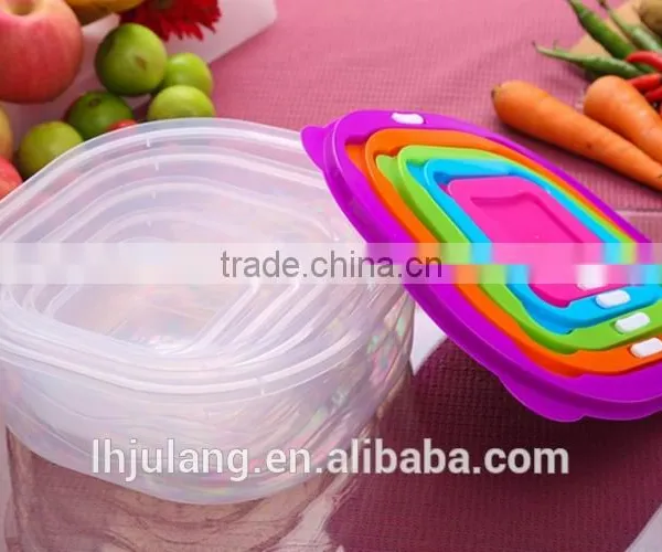 BPA-Free Stackable Plastic Food Storage Container Set With Lid/5pcs Plastic Food Storage Container Set photo-2
