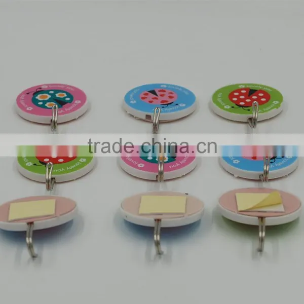 9pcs Kids Cartoon Colorful Children Room Self Adhesive Hanging Plastic Hooks photo-2