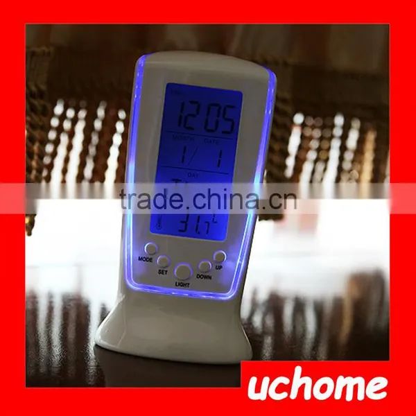 UCHOME 3 in 1 Light Calendar Thermometer Grandfather Clock With Birthday Reminding photo-4