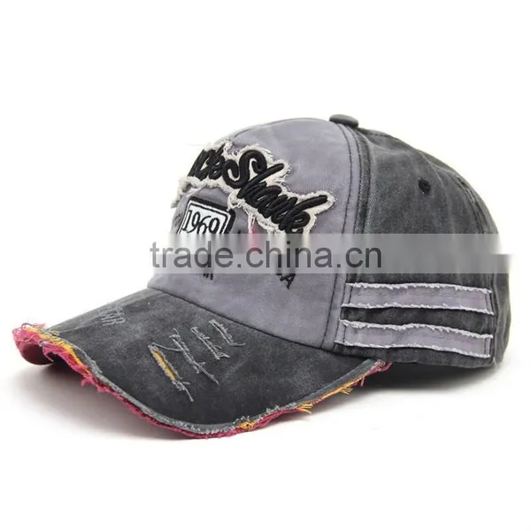 New Style Distressed Washed Denim Sport Cap With Your Own Design photo-6