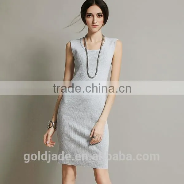 Hot Sale Knitting Fancy Dress for Women Ladies Sleeveless Casual Dress Spring Summer 2016 photo-3