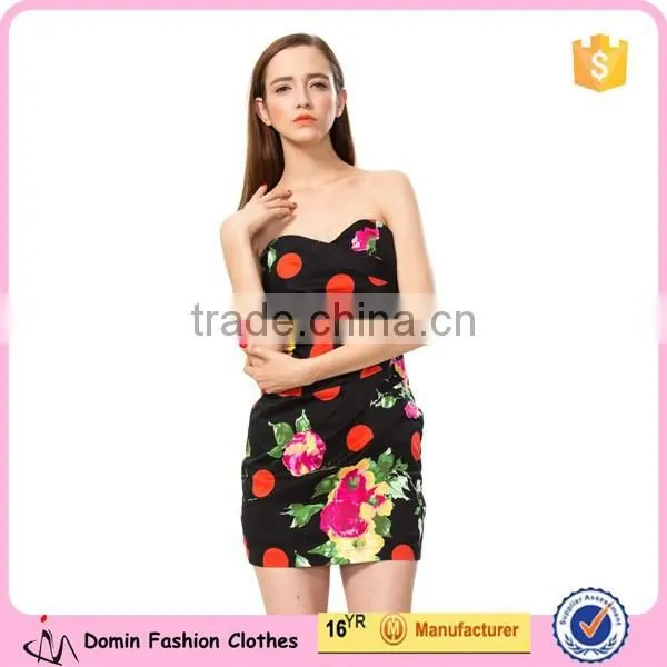 2015 New Casual Off Shoulder Fashion Designer Print Dress photo-5