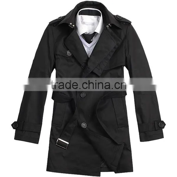Man Slim Fit Long Style Wool Blend Jacket 2015 photo-4