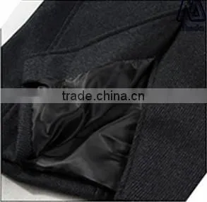 Newest Style Men's Woollen Coat Wool Polyester Fabric photo-5