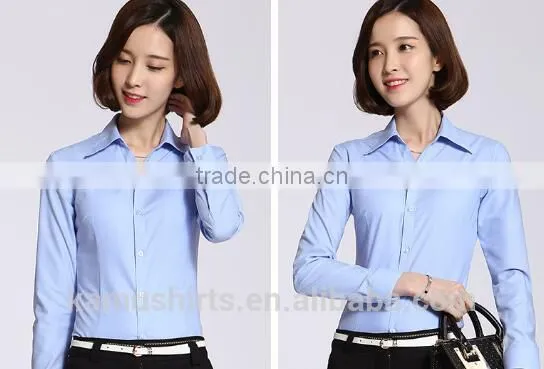 Long Sleeve Woman Formal Dress Shirts Cotton Office Lady Dress Blouse photo-4