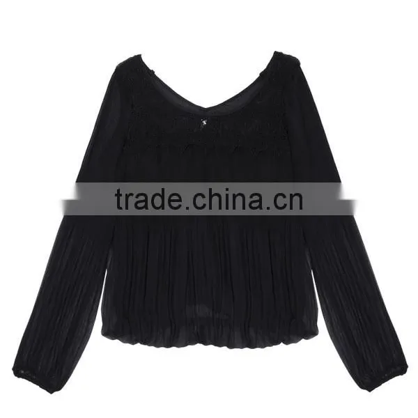 Ladies' Fashion Polyester Long Sleeves Direct Manufacturer High Quality Sari Blouse Design photo-3