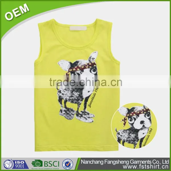 Lastest Hotsales Good Quality Summer Kids Cotton O-neck Tank Top photo-2