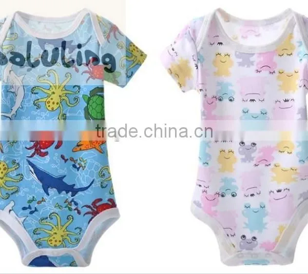 2015 Top Fashion Unisex 100% Cotton Wholesale Baby Bodysuits Newborn Baby Clothing ,Infant Rompers photo-6