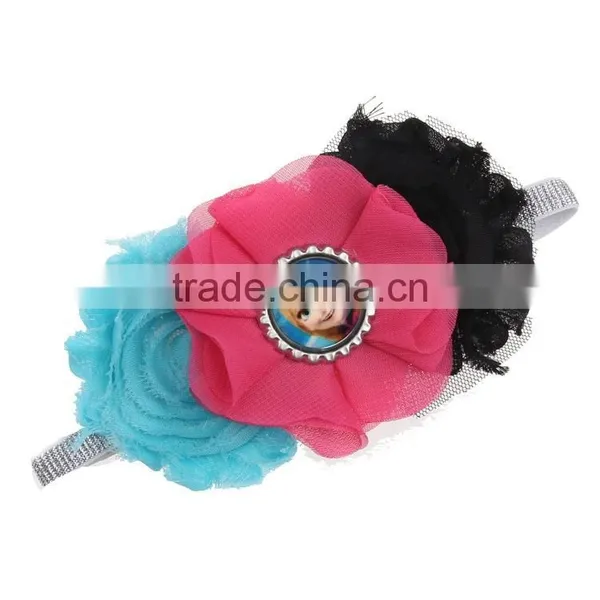 Wholesale Boutique Satin Flower Feather Baby Hairband Princess Tiara Hair Accessories photo-4