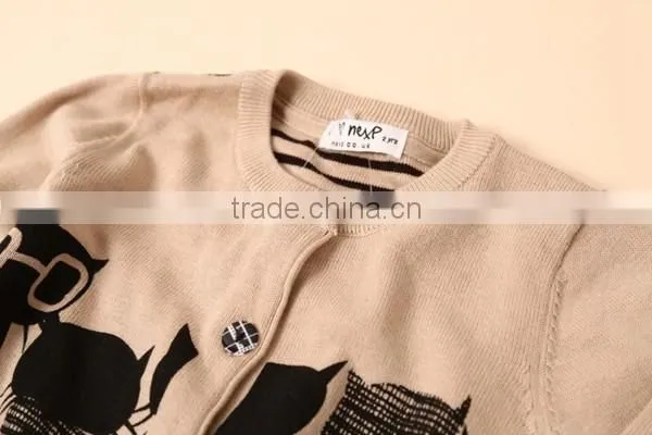 Kids Sweater Lovely Cats Designs for Baby Girls Knitwear Cardigan photo-3