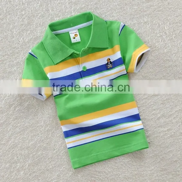 New Design Custom Boy Fancy Shirt Stripe Polos Colorful Polo Shirt photo-6