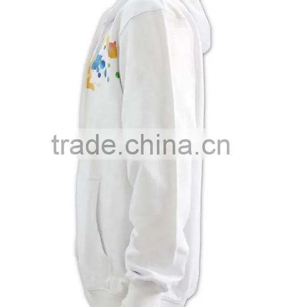Trade Assurance BSCI Customized Design 2016 Embroidery/screenprint Wholesale White Hoodie photo-3
