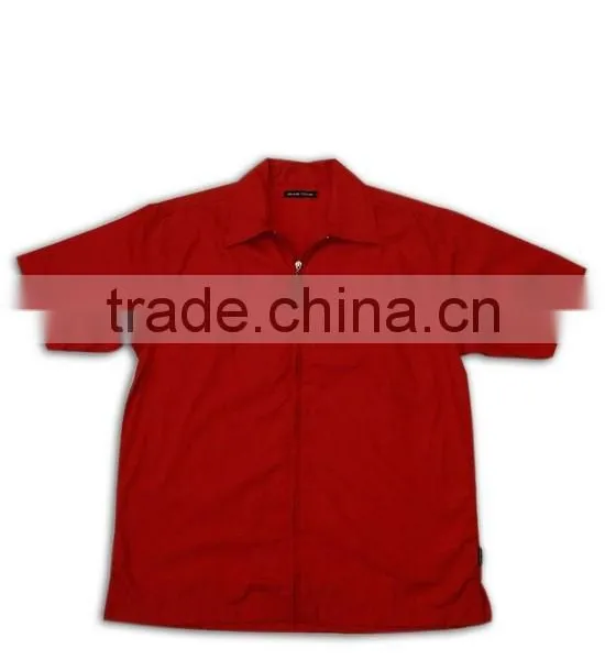 100% Cotton Design China Made Short Sleeve Red Mens Lightweight Cotton Shirts photo-4