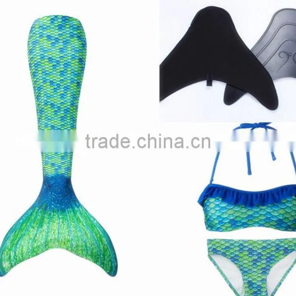 Kids Fancy Mermaid Swimsuit, Mermaid Tail With Monofin for Swimming photo-6
