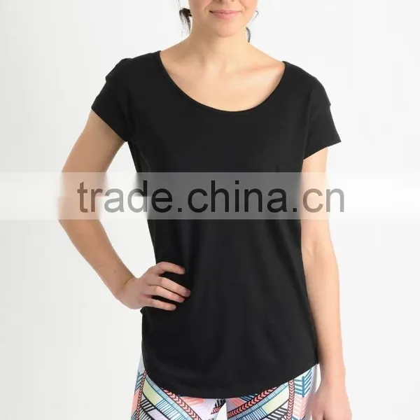 Women O Neck Cotton T Shirt Ladies Oure Black Loose T-Shirts photo-2
