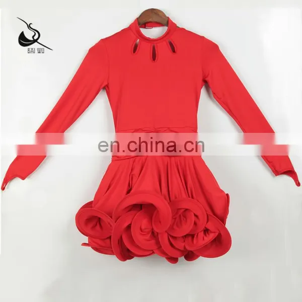 116282505 Baiw Dance Long Sleeve Children Latin Dress photo-3