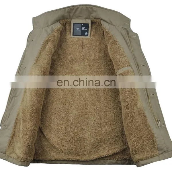 Lastest Fashion Cotton Casual Sherpa Lining Mens Parka Jacket photo-2