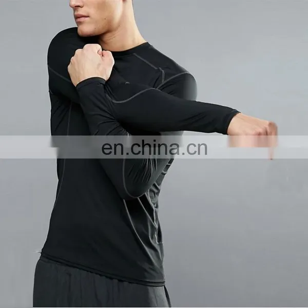 Fancy Stretch Running Sport Black Mens Compression Shirt photo-2