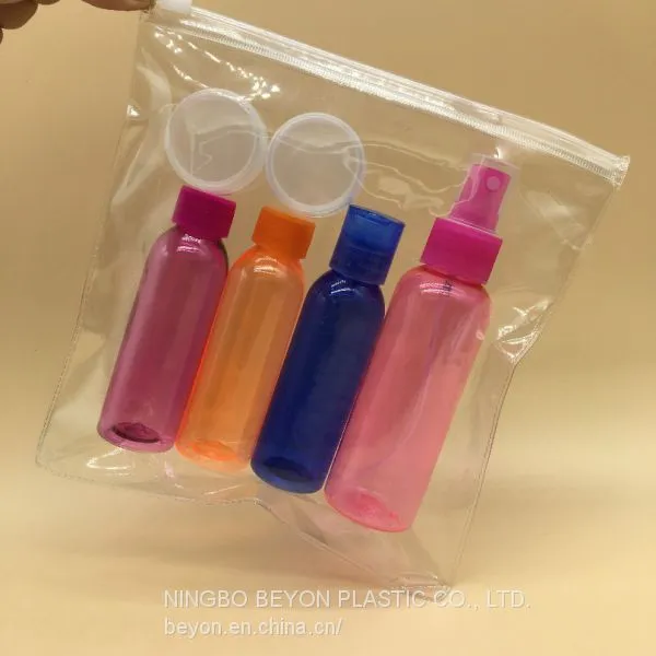 Skincare Set Girl Travel Kit With 100ml and 60ml Plastic Color Bottle photo-2