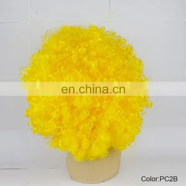 Cheap Party Carnival Yellow Big Afro Wigs 180g PC2B photo-3