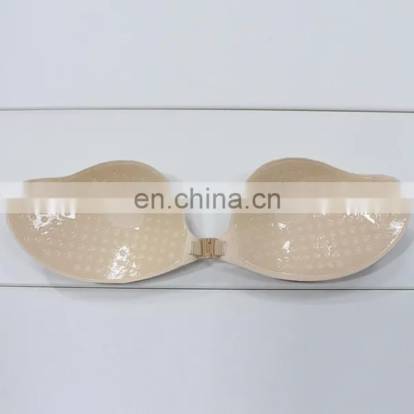 ES6612 Golden Wholesale Fashion Sexy Breathable Invisible Nude Silicone Bra for Dress photo-2