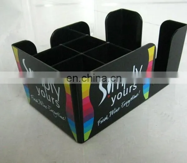 Plastic PS Decorative Bar Caddy Napkin Straw Holder With Custom CMYK Full Color Printing photo-2