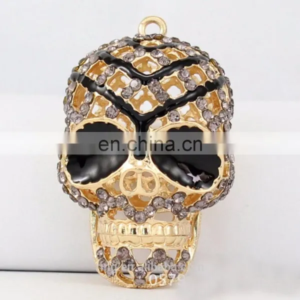 Ally Express Cheap Wholesale Rhinestone Skull Shape Halloween Keychain photo-2