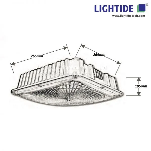 Surface Mounted Canopy LED Lights 50W， 100-277vac, IP65 Rating 5 Yrs Warranty photo-2