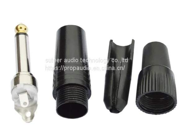 6.35 mm Mono Male Jack Phone Plug Audio Connector Gold Tip photo-2