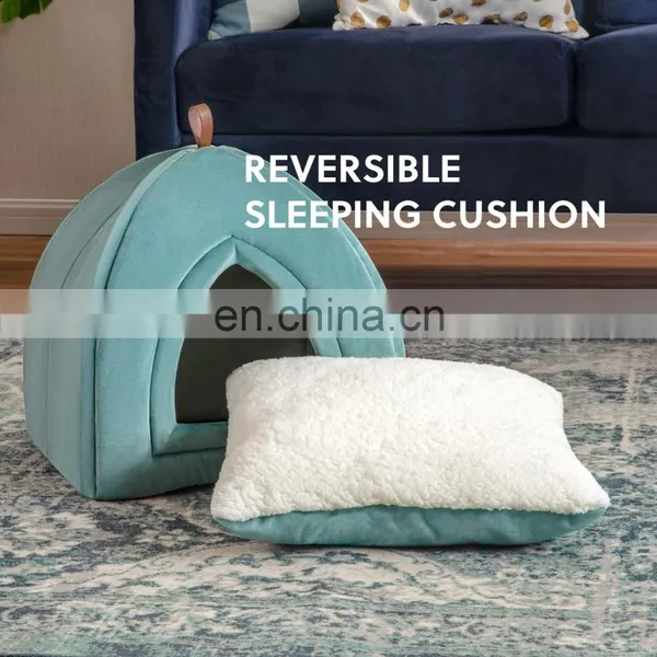 Pet Supply Outdoor Travel Sleep Warmth Durable Waterproof 2 In 1 Cat Bed With Canopy photo-4