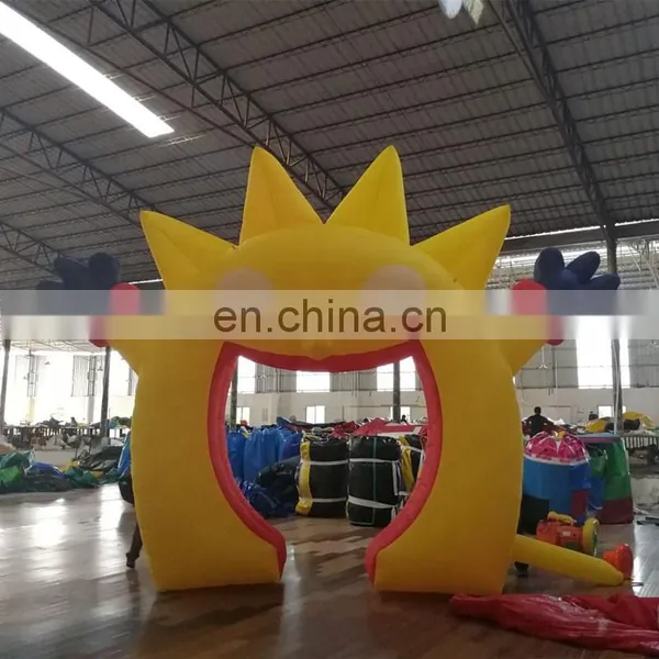 High Quality Decorative Sun Flower Archway Entrance Inflatable Arch for Nursery School Open photo-2
