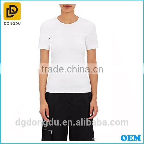 China Factory Wholesale OEM Design Lady White T Shirt 2016