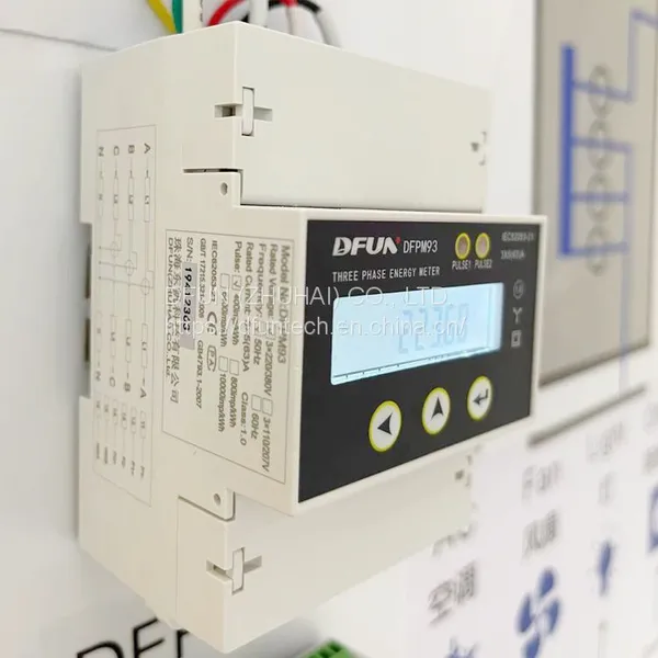 DFUN DFPM93 Din Rail Multi Function Three Phase Electric Energy Meter photo-3