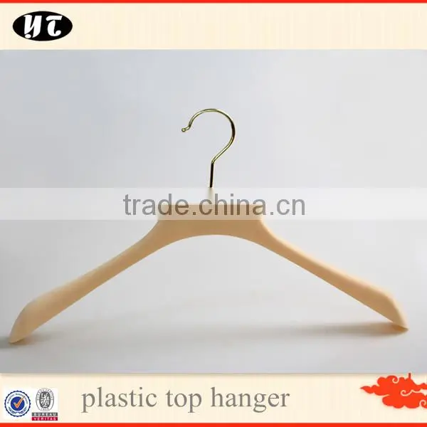 High Quality Plastic Suit Hanger Velvet Hanger With Golden Clips photo-4