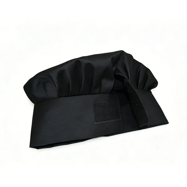 Solid Pleated Chef Hat Oil Resistant Kitchen Work Hat Adjustable Catering Uniform Cap Custom Embroidery photo-5