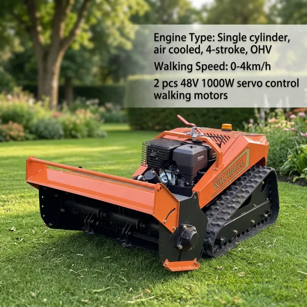 Rugged 800mm Remote Control Tracked 40 Degree Multifunctional Flail Hammer Grass Mower