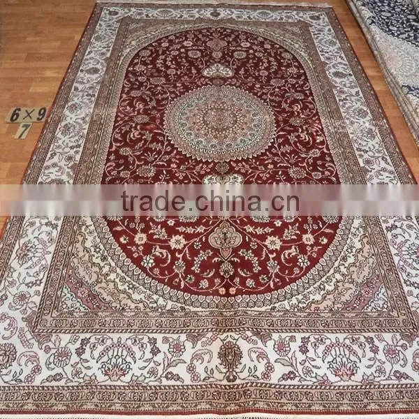 6X9ft Hand Knotted, Double Knots, Silk Persian Carpets and Cheap Cotton Rugs photo-3