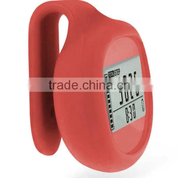 Small Size 3D Silent Pedometer With Silicone Jacket Clip or Lanyard Walking Pedometer photo-6