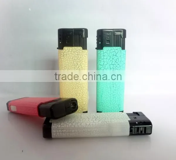 Fashion Leather Translucent Surface Refillable Electron Cigarette Lighter Jet Flame Lighter With Led Light photo-2
