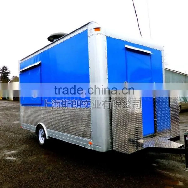 Blue Uniaxial Food Truck for Sale Mobile Food Truck for Sale Mobile Food Trailer photo-4