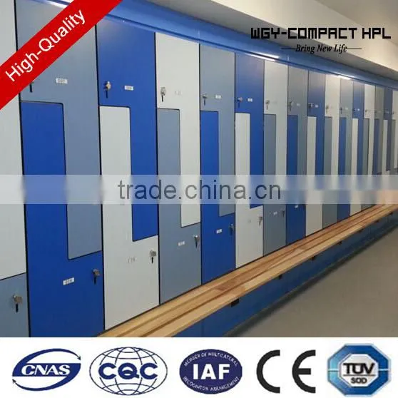 Cheap Price Wooden Color One Door Waterproof Hpl Sports Stadium Locker With Electronic Lock photo-2