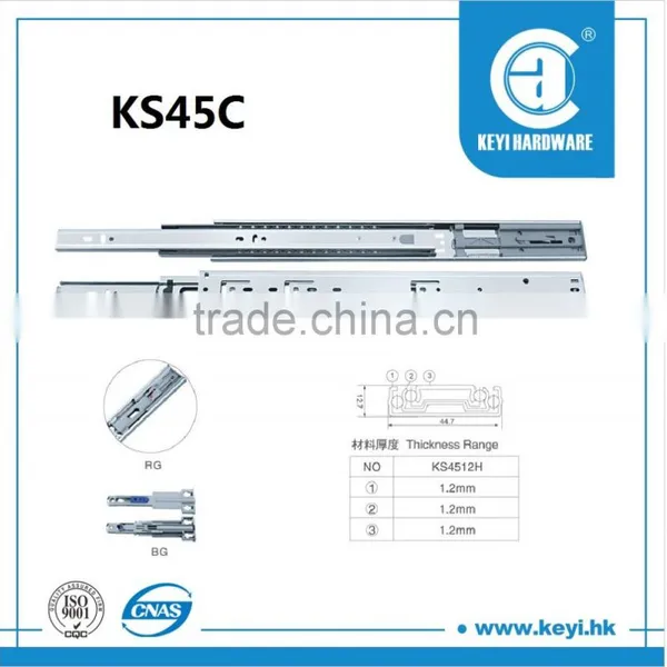 Hot Sale 45mm Full Extension Ball Bearing Drawer Slide photo-4