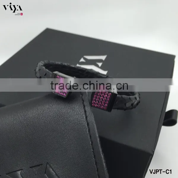 Python Bangle Stainless Steel Clasps for Leather Exotic Leather Bracelets