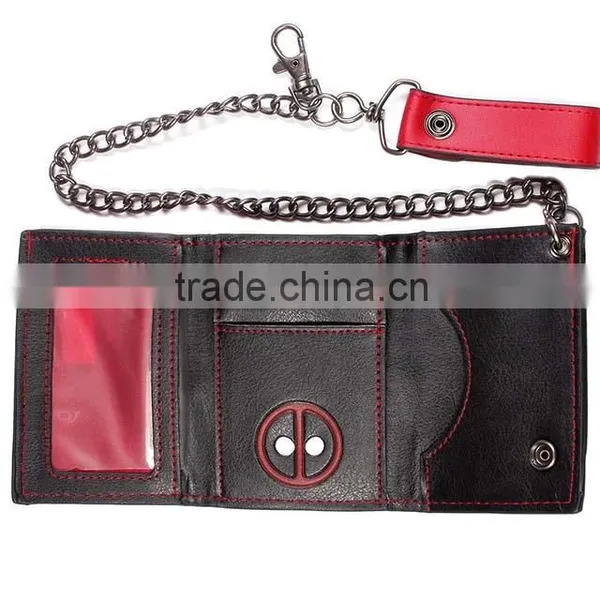 Top Grade Real Leather Tri-Fold Chain Wallet Designer Wallet Chains photo-2
