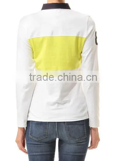 High Quality Logo Embroidered Long Sleeve Women Polo Shirt photo-2