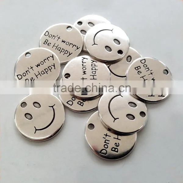 OEM Silver Smiling Word Charms Sisters Customized Letter Charms